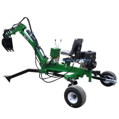 Gasoline Engine Towable Backhoe 15HP, Small Towable Backhoe with CE
