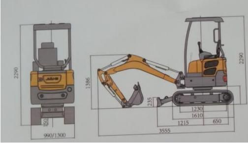 CE EPA Tailless 2200kg Kubota Hydraulic Crawler Excavator for Sale