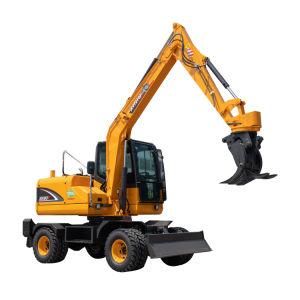 Rhinoceros 9 Tonne Excavator Small Wheel Excavator Xn90y Log Grabber