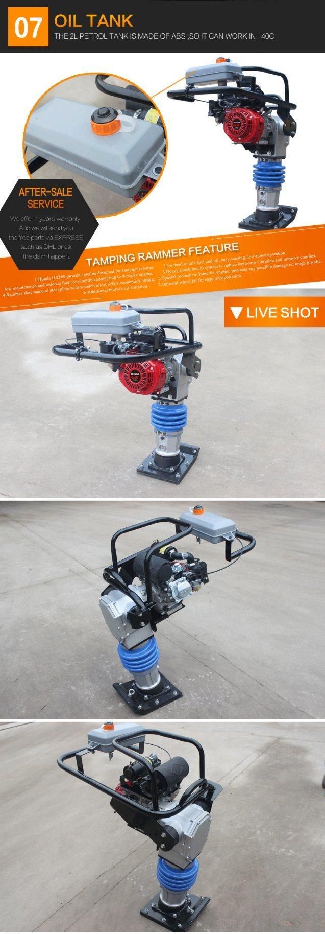 Gasoline/Diesel Engine Tamping Rammer for Sale High-Quality Gx160 Petrol Engine Rammer Compactor