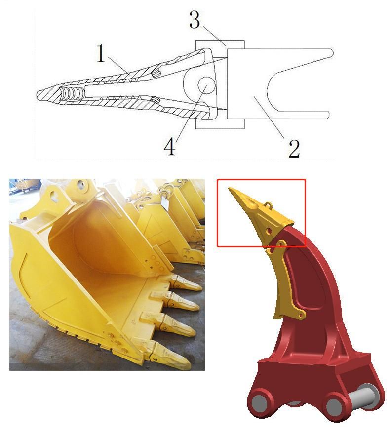 OEM Custom Wear Resistant Steel Bucket Teeth for Loaders and Excavators