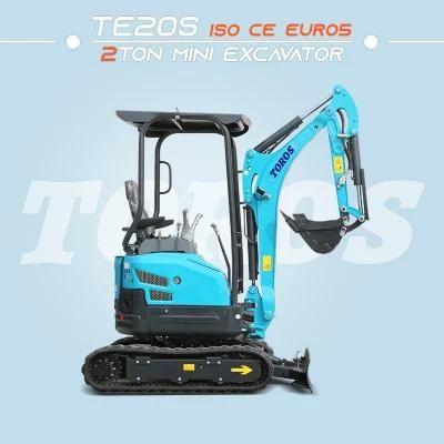 1.8 Ton Digger Te20s Mini Digger Micro Excavators with Joystick Bucket Crawler Excavator