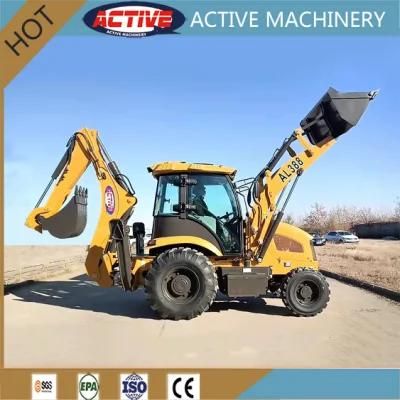 China Factory ACTIVE Brand AL388T 8.2ton Backhoe with Famous 74kw Cummins Engine&Italy Carraro Transmission&Luxury ROPS Cabin for Sale