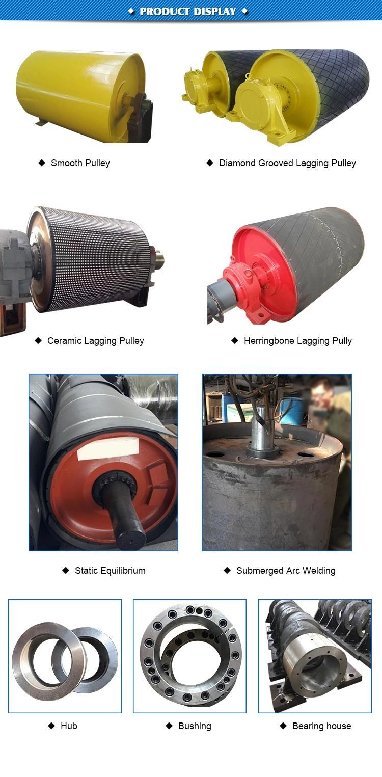 OEM Stable Quality Customized Diamonds Rubber Lagging Conveyor Pulley with Good Quality
