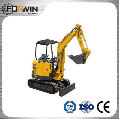 3 Ton Fw30u Mini and Compact Rubber Crawler Belt Track Canopy Excavators with CE for Sale