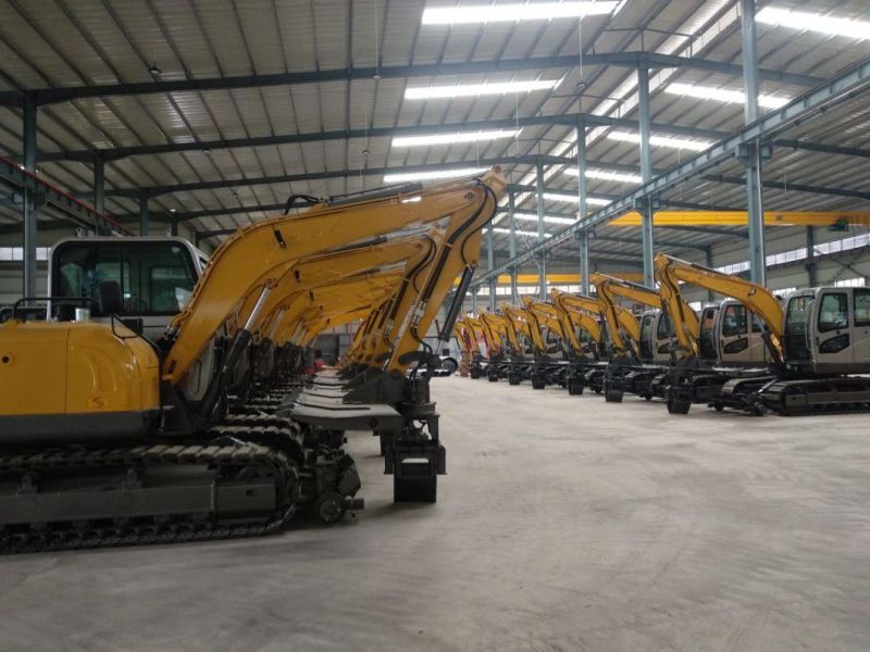 6ton Mechanical Transmission Wheel Digger Mini Excavators Backhoe Wheeled Excavator