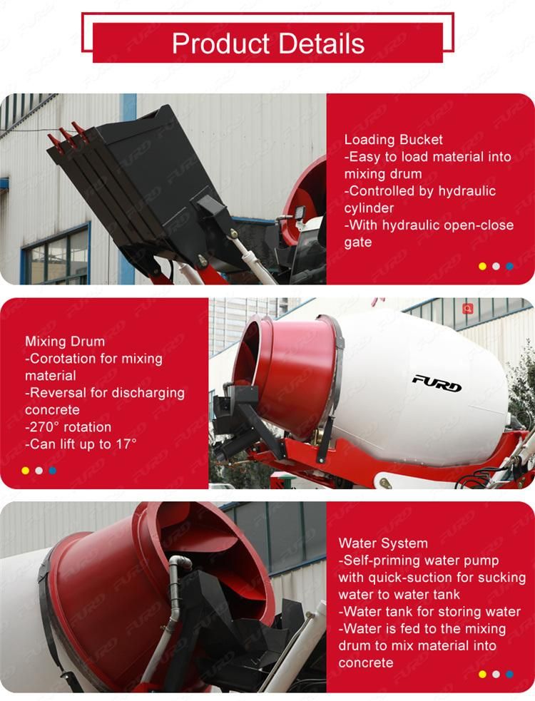 Self Loading Mini Concrete Mixer with Concrete Pump Mobile Trailer Fmt-35