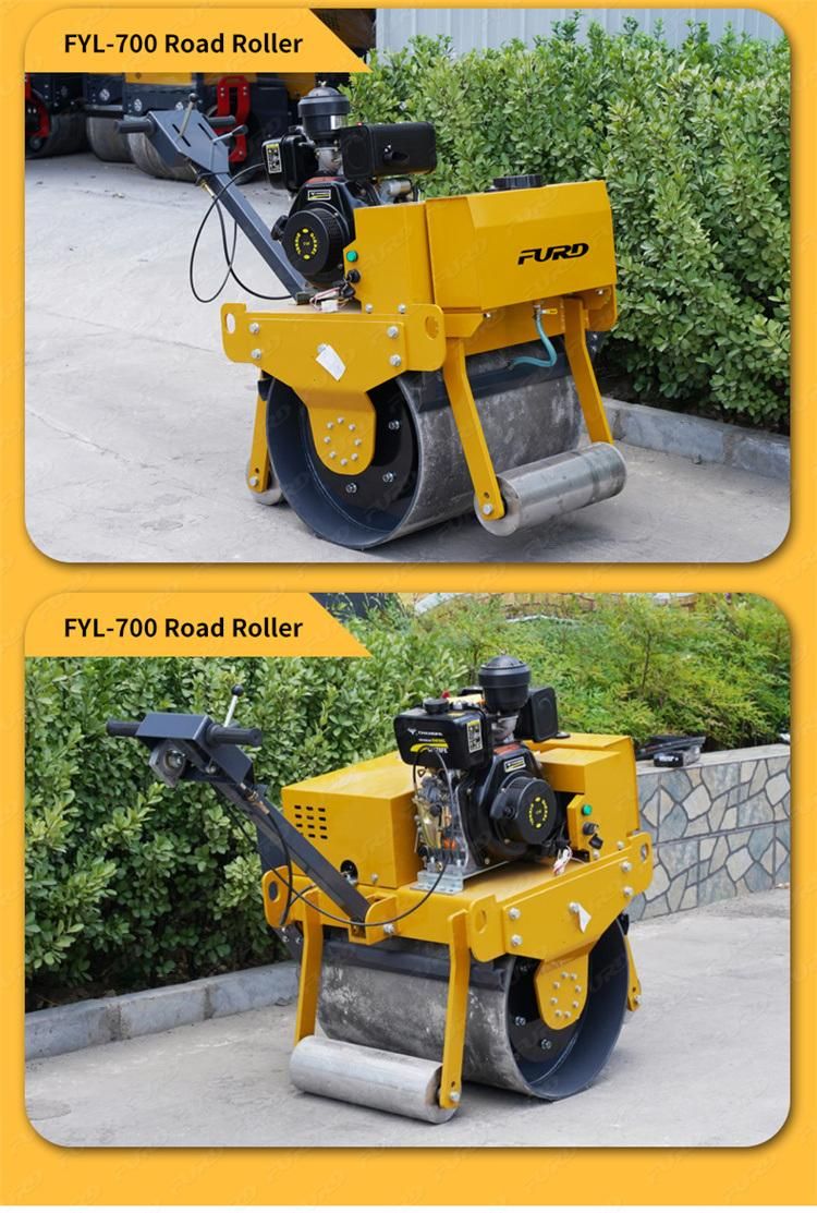 700mm Drum Road Roller 500kg Construction Machine Hand Mini Vibratory Roller