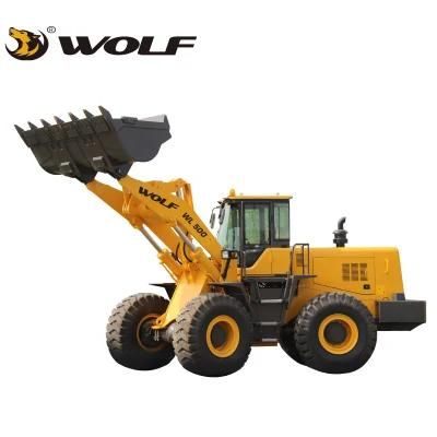 Wolf Wl500 5 Ton Payload with CE 4WD Compact Wheel Loader for Construction/Building
