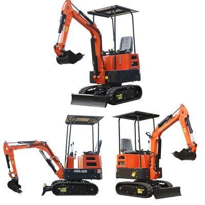 1 Ton Euro 5 Diesel Rubber Crawler Tracked Backhoe Bucket Boom Side Swing Mini Digger Excavator