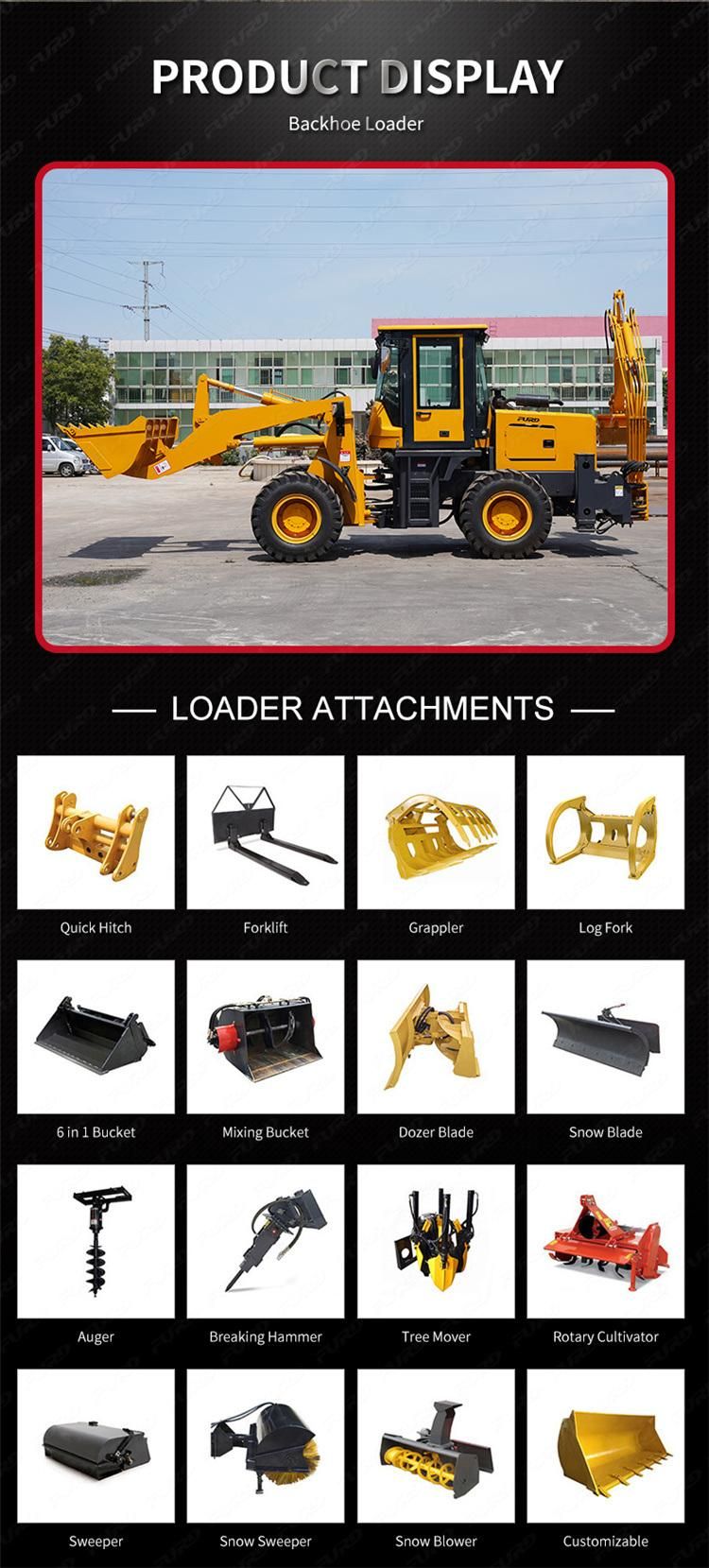4 Wheel Drive New Mini Backhoe Loader with Cheap Price