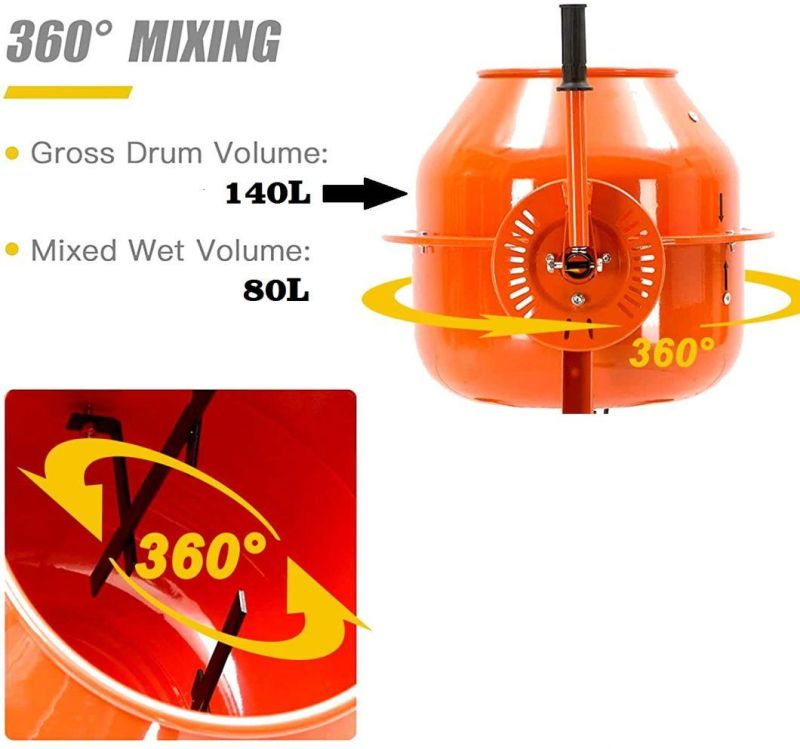 140L Powerful Electric Concrete Mixer Machine Power Tool