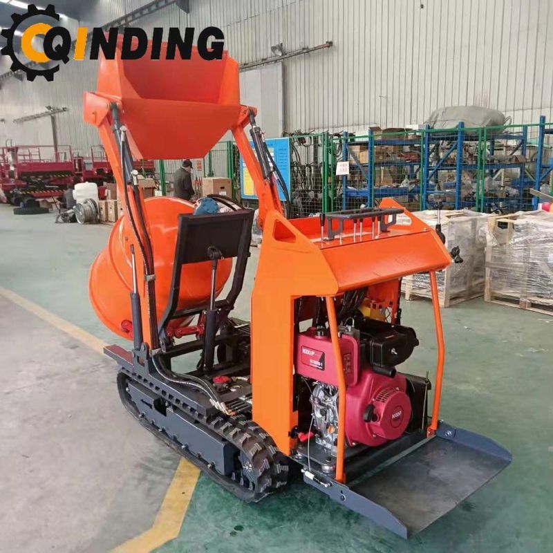 Good Quality Mini Self-Dumping Concrete Drum Mixer Crawler Type QDCM-400