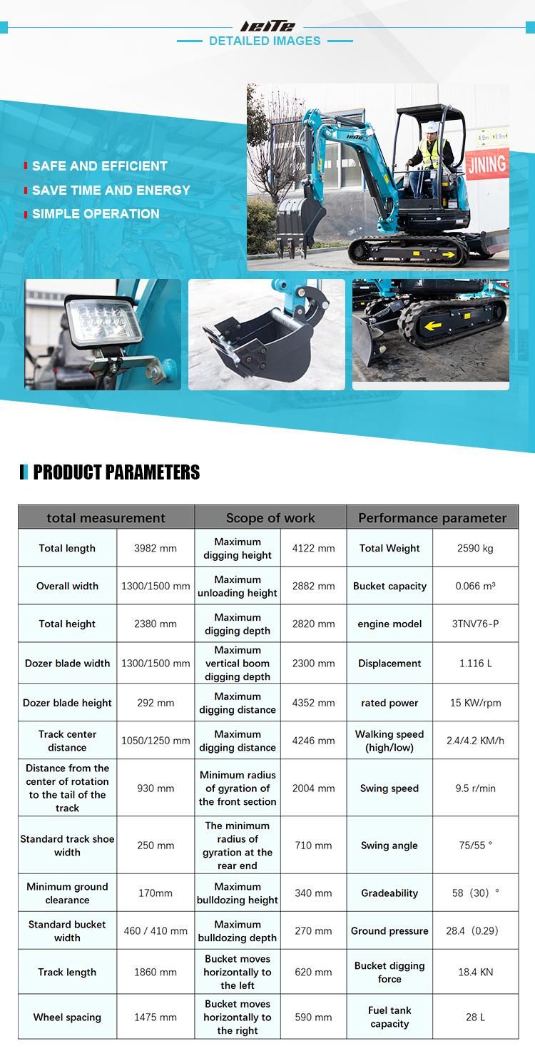 Mini Excavator Prices 2 Ton 3 Ton Crawler Excavator for Sale Excavators CE EPA Compact Mini Digger Euro 5