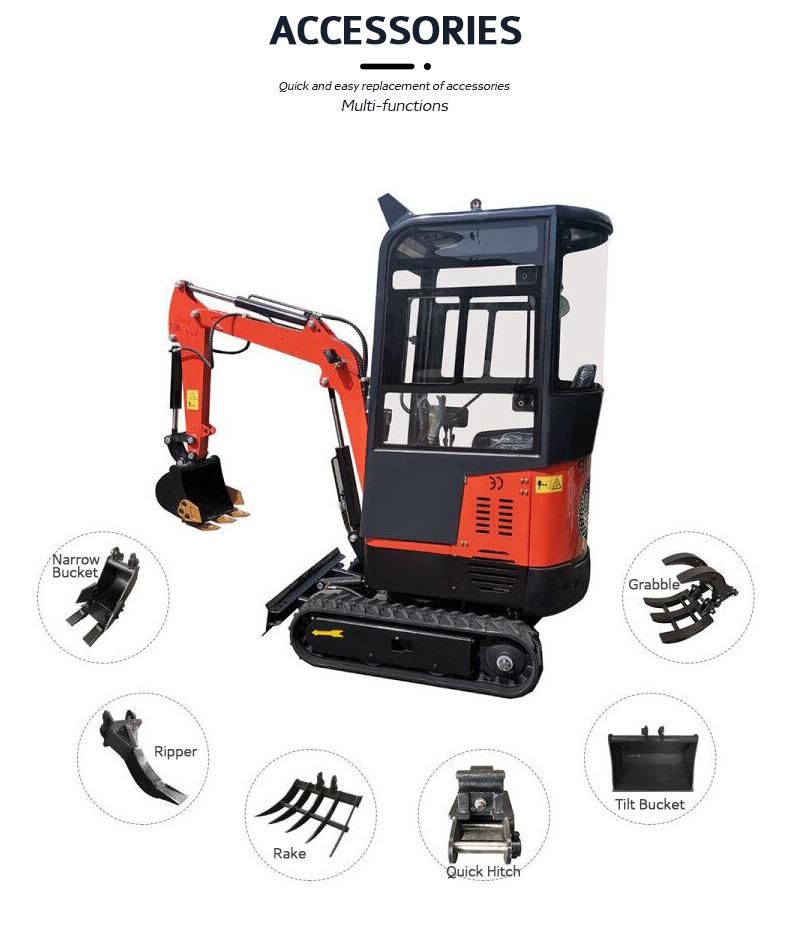 1 Ton Mini Excavator Micro Small Bagger for Sale