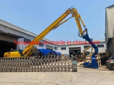 17.3-Meter Long 45-50ton Excavator Pile Driving Arm Has a Pile Driving Depth of 15-Meter