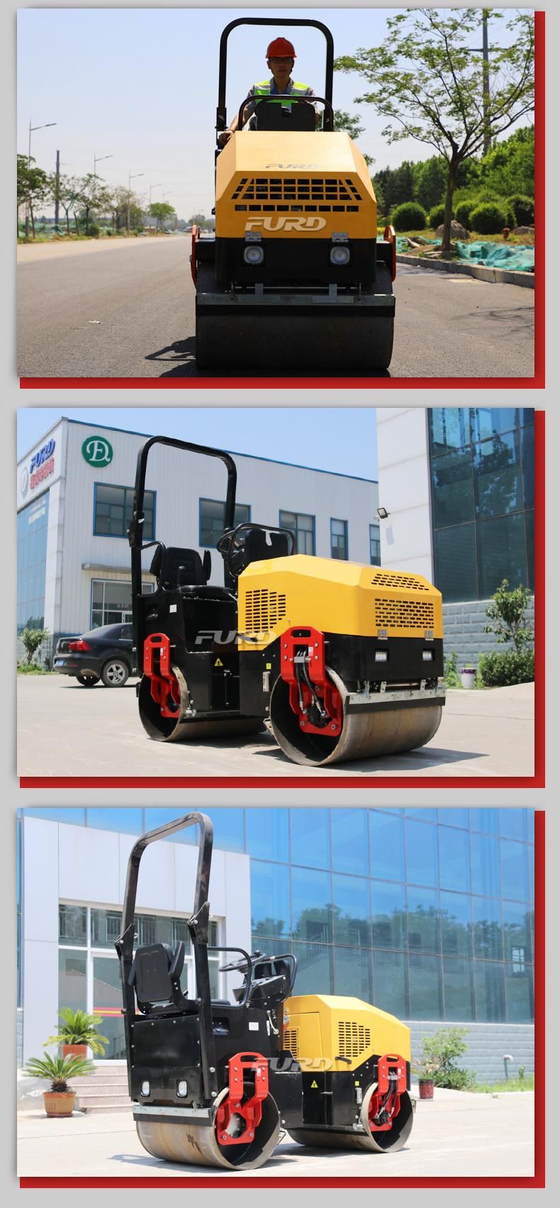 1.5 Ton Double Drum Road Roller Compactor for Asphalt Paving Compaction