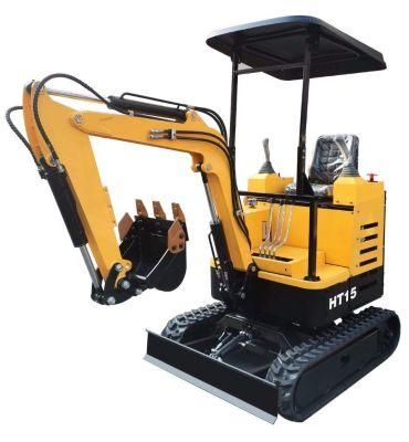 New Design Small Mini Excavators 1.5 Ton Ht15 Optional Function Swing Boom and Extendable Track