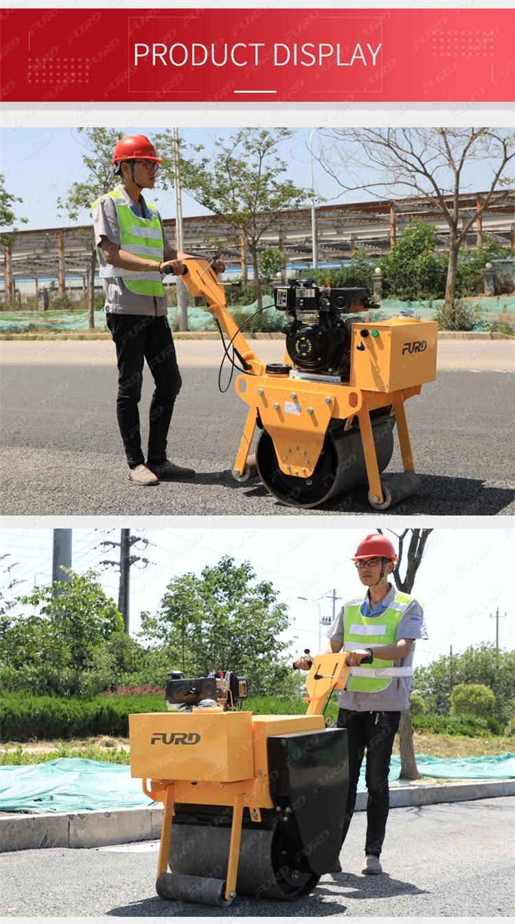 Mini Tandem Asphalt Paving Vibratory Roller Compactor Vibrator Roller Fyl-600c