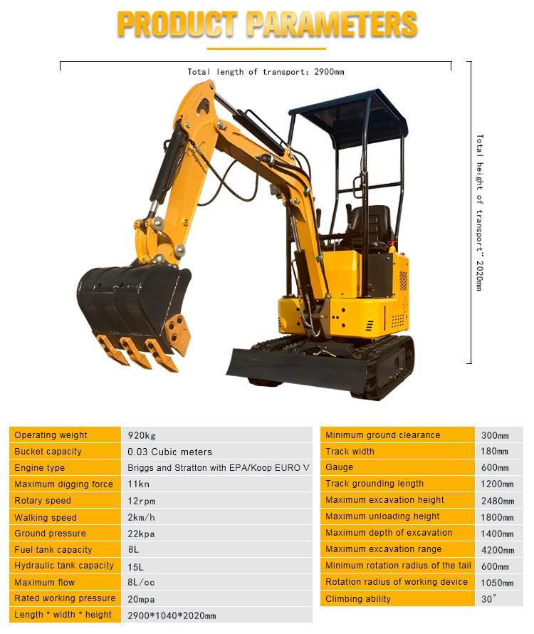 Quick Delivery China Excavator Price 0.8ton 1ton Mini Excavator Agricultural and Forestry Machinery