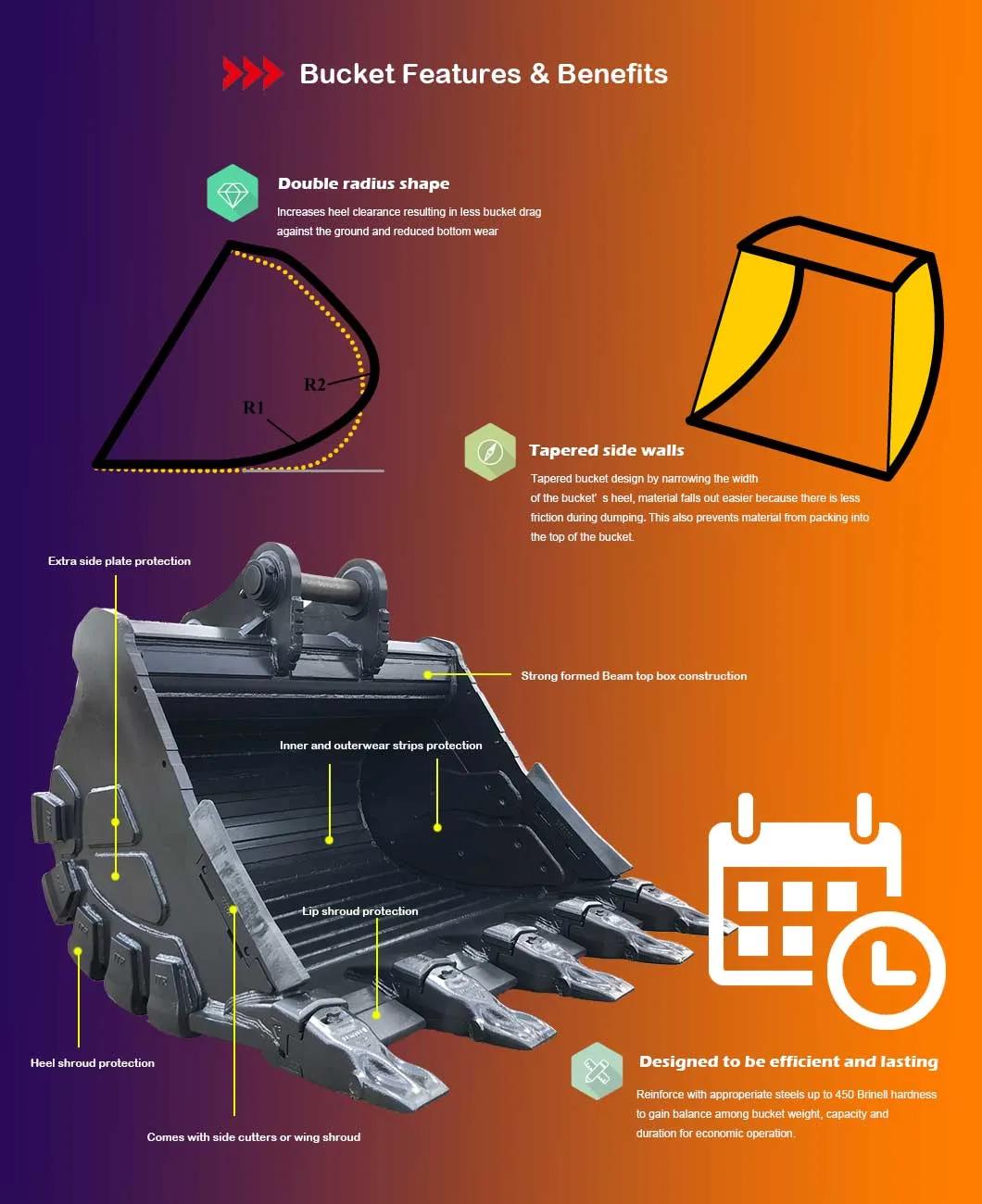 Well-Engineered Excavator Mining Bucket for Hitachi Ex1200