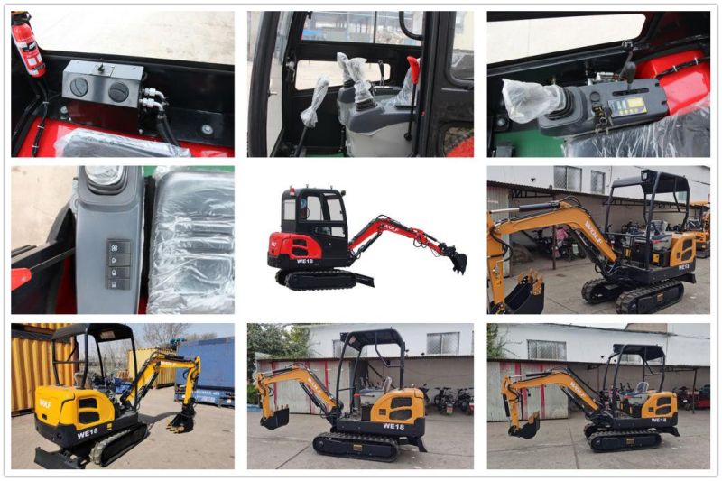 Wolf Cheap 1.8 T/Ton Hydraulic Crawler with Enclosed Cabin/Hammer/Rock Breaker/Attachments Bagger/Small Digger/Excavator Price for Mini/Crawler/Sales