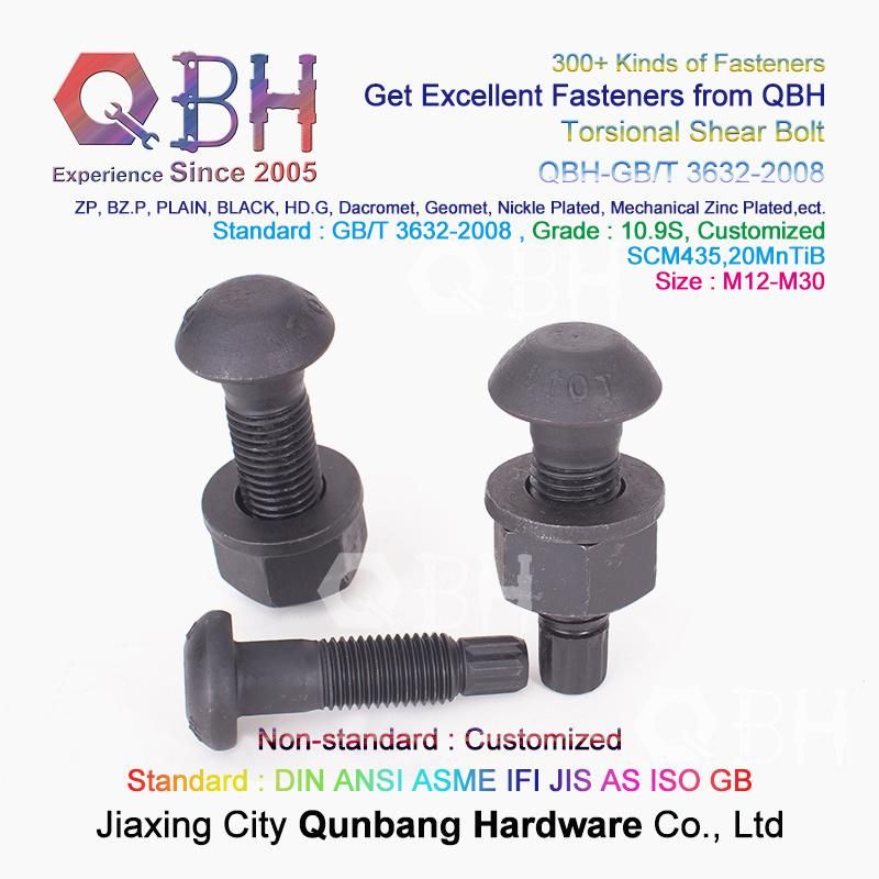 Qbh Qbh-ANSI B 18.2.6 Torsional Shear Tension Control Tc Bolt Nut Washer Hoisting Machinery Steel Structure Engineering & Construction Machinery Parts