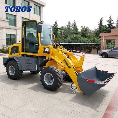 Twl918 1.8ton Mini Wheel Loader Toros Articulated Payloader with Standard Bucket