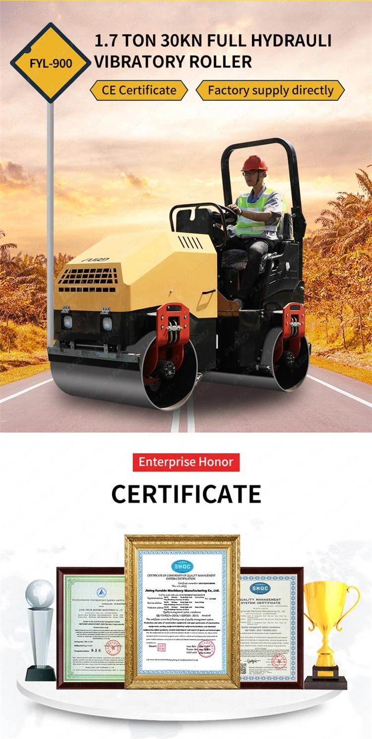 Cheap Price Construction Machine 1.5 Ton Road Roller for Sale