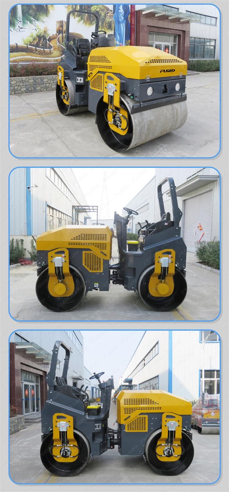 Hydraulic Double Drum Vibratory Roller Soil Roller Compactor Tandem Vibratory Roller Fyl-1400
