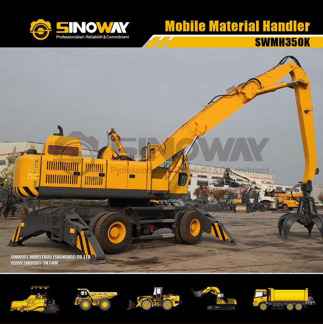 Wheel Material Handler Excavator for Recycling Scrap, Timber and Ports