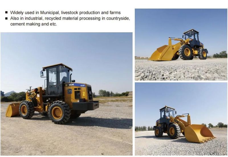 High Efficiency Mini Sem618d Wheel Loader with Low Price
