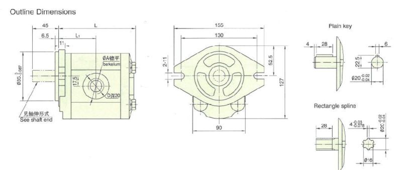 High Strength Aluminum Hydraulic Gear Pump Cbf-4