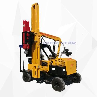 Install Guardrail Pile Driver for Road Construction