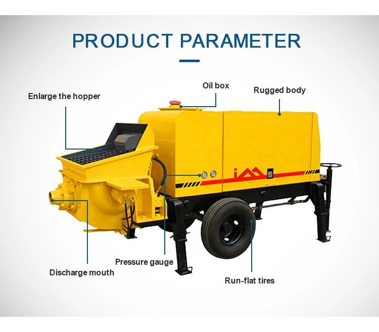 Trailer-Mounted Diesel Concrete Pump Hydraulic Malaysia Foam Trailer Concrete Pump