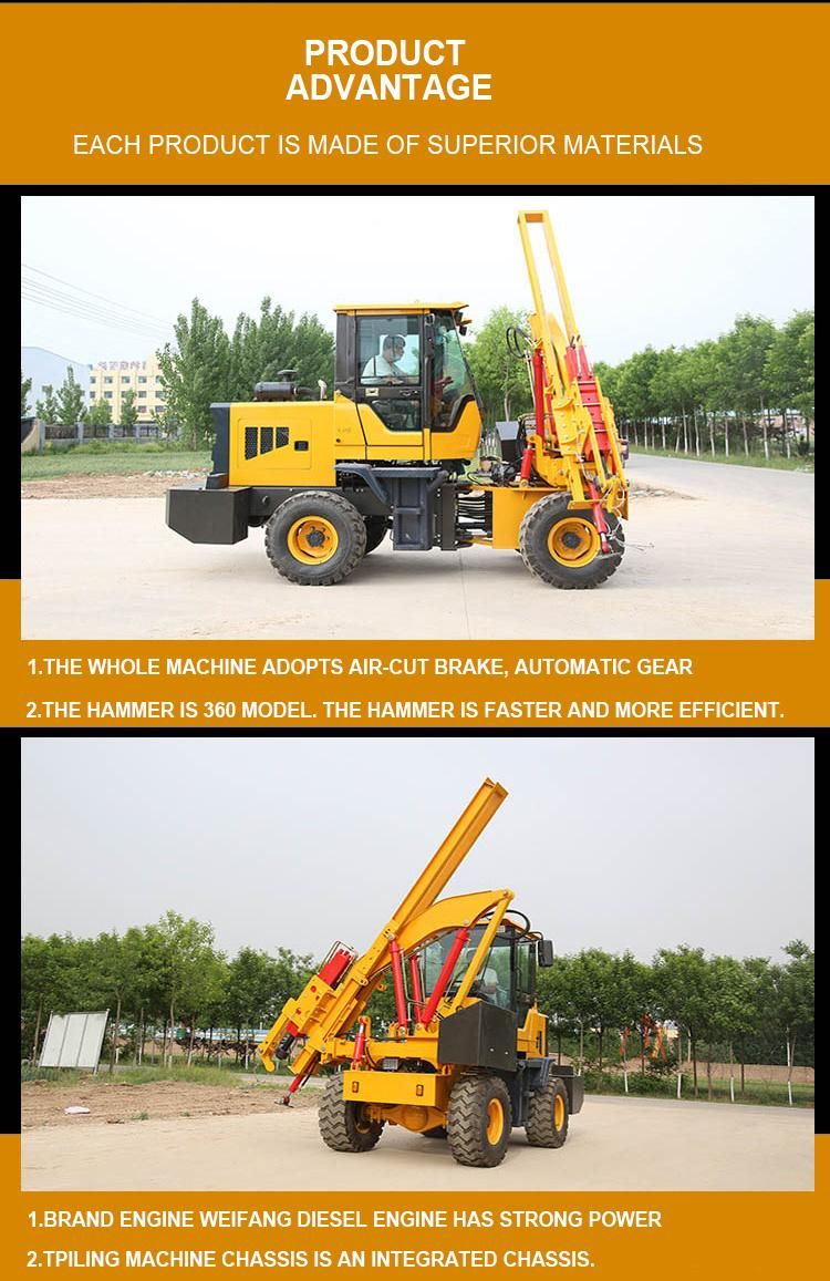 Factory Direct Wheel Diesel Pile Driver for Foundation Construction Engineering/Building Pile Excavating