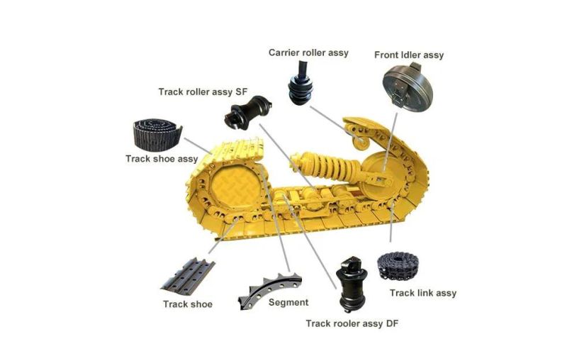 Excavator Bulldozer Track Chain/Track Roller/Idler/Carrier Roller/Sprockets for Komatsu Hitachi Volvo Caterpillar Sumitomo Kobelco Daewoo Hyundai Kato Doosan