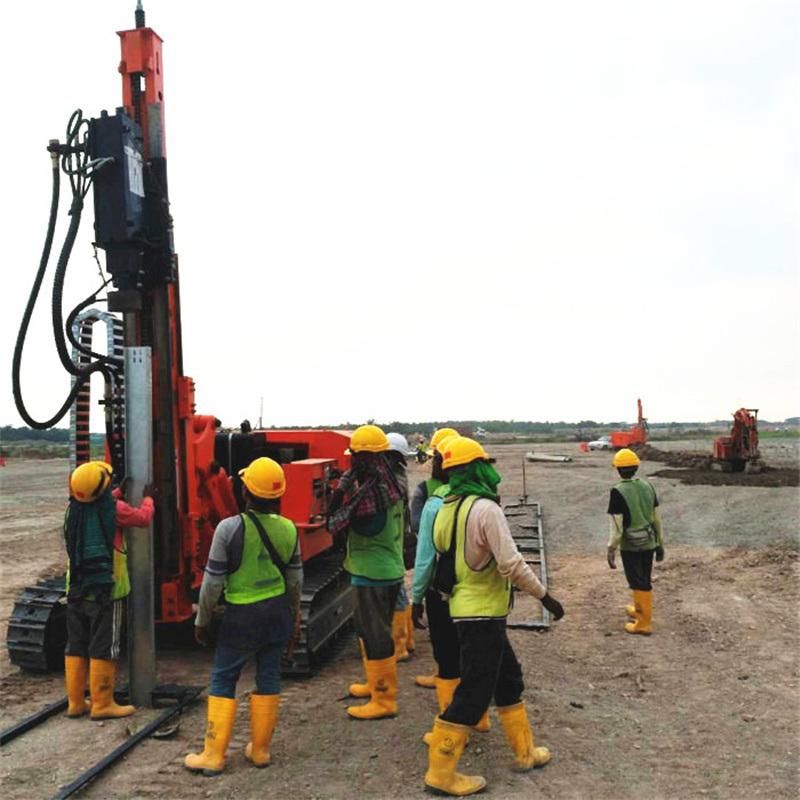 Mountain Slope Rock Borehole Drilling Rig Use for Solar Project