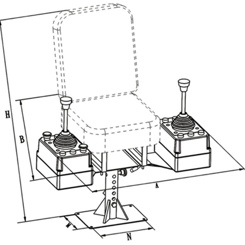 Tower Crane Operator Cabin Chair Seat with Joysticks