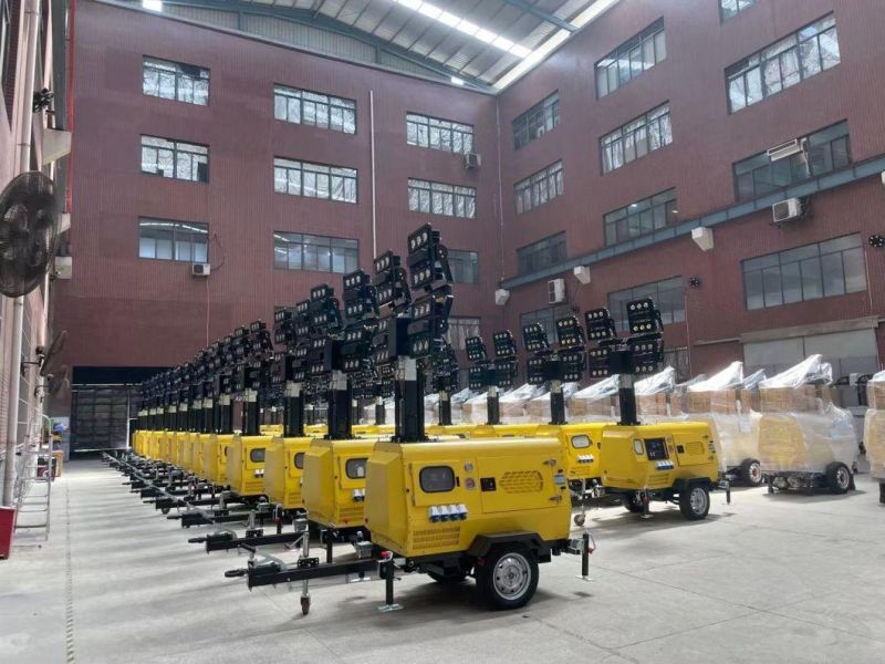 8m Portable LED Flood Light Emergency Generator Mobile Lighting Tower