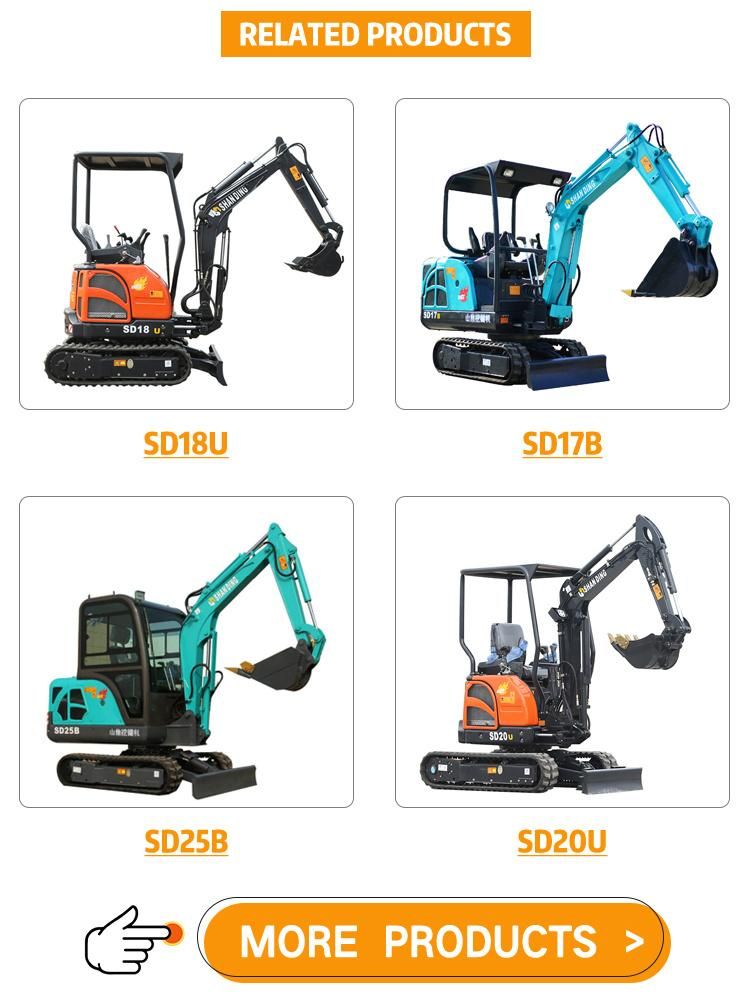 Excavators Excavatrice 1.2ton Mini Excavator for Sale Shanding Brand