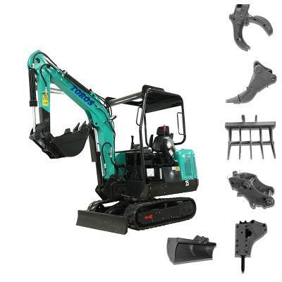 Jessie Rhinoceros 1.8 Ton 2.2 Ton Mini Crawler Excavator Te25 with Expended Chassis and Swing Arm