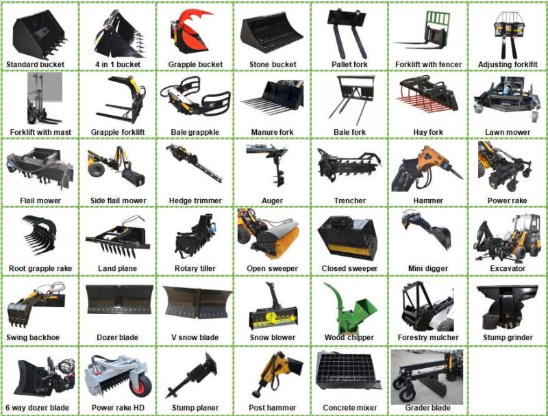 2 Ton Ce/EPA/Euro 5 Small Telescopic Boom Front Wheel Loader with Tractor Pto