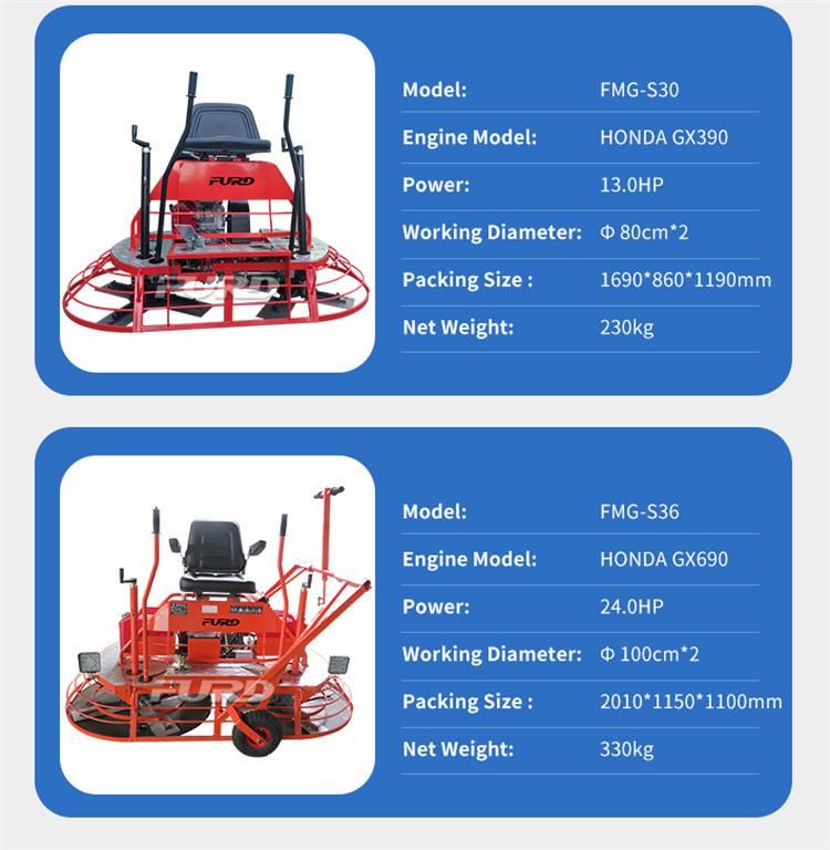 Ride Type Concrete Power Trowel Road Machine for Sale