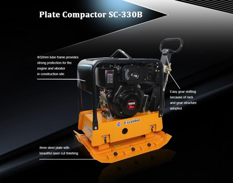 Hot Sell S186f 10HP Reversible Plate Compactor with Electric Start