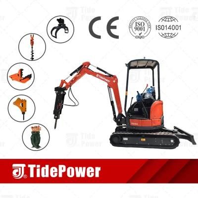 New 2.5t Good Qualtiy Mini Pelle CE Certificate Mini Digger Crawler Hydraulic Mini Excavator