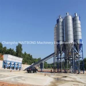 Belt Conveyor Type Readymix Concrete Batching Station Factory with Sicoma Mixer