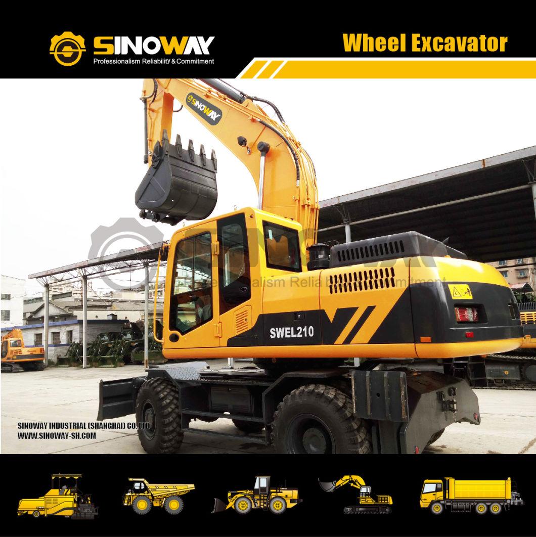 15 Ton Wheeled Excavator with Cummins Engine