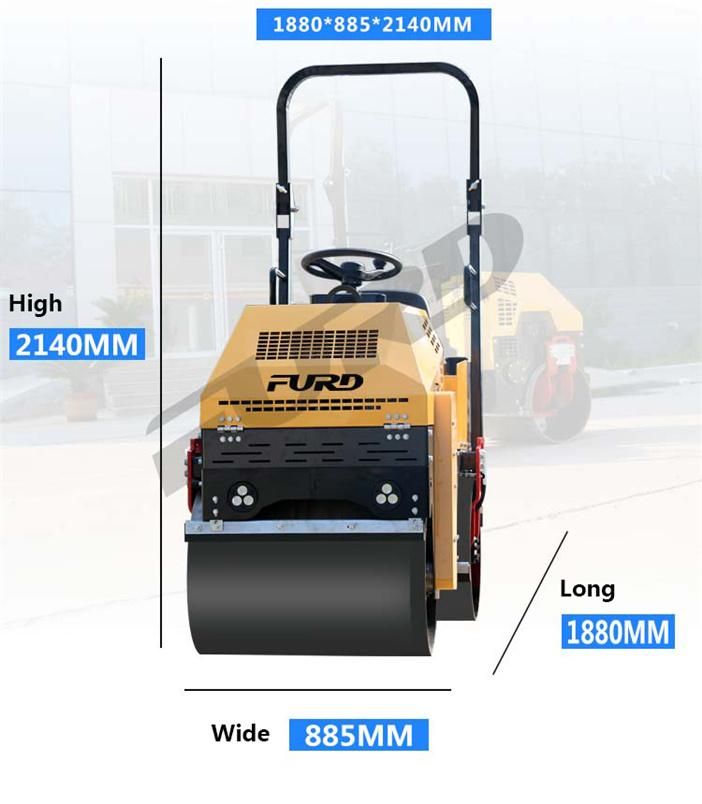 Double Drum Mini 1 Ton Road Roller Compactor Machine (FYL-880)