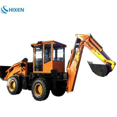 50HP Wz10-20 Mini- Tractopelle Wheel Loader Backhoe Rated Load 1200kg